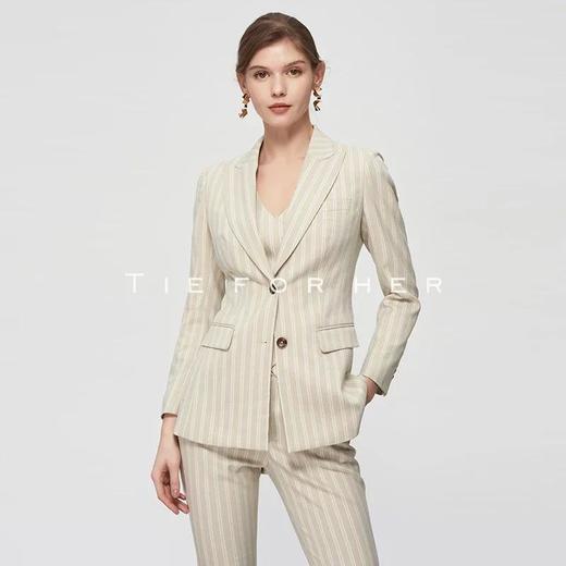 TF197 雀木色三色条纹西装三件套 商品图2