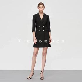 19SSDU36 石墨黑七分袖西装外套