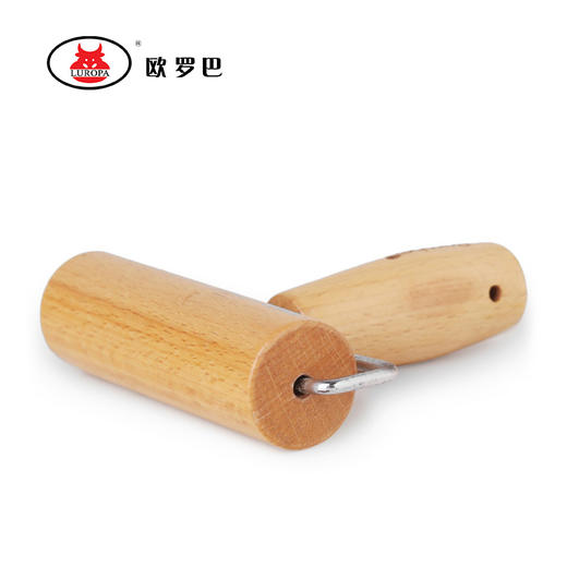 家用实木擀面杖手柄 烘焙工具 披萨饺子皮 滚轮带柄 杆面棍压面棍 商品图3