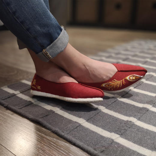 内联升女鞋手工单鞋千层底IP衍生系列九州牧云记(凤之语))尖口淑女鞋MY8636 商品图5