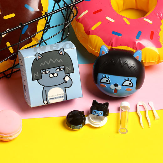 洁达8005/9028/9026/9030蓝猫熊兔鸡伴侣盒美瞳盒子批发 商品图8