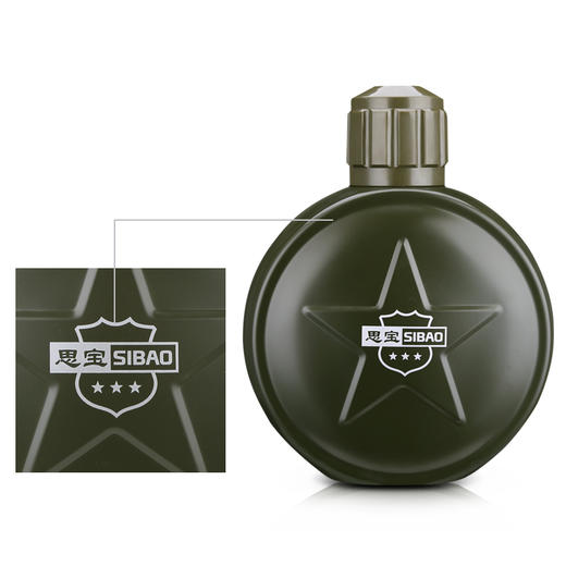 思宝旗舰店真空保温壶旅行者2#户外出行指南针军壶大容量驴友水壶 商品图1