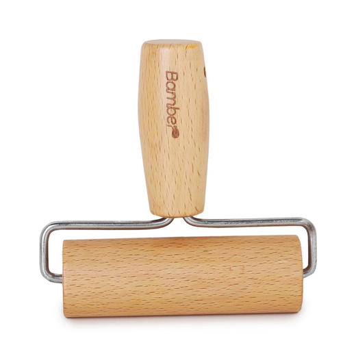 家用实木擀面杖手柄 烘焙工具 披萨饺子皮 滚轮带柄 杆面棍压面棍 商品图4