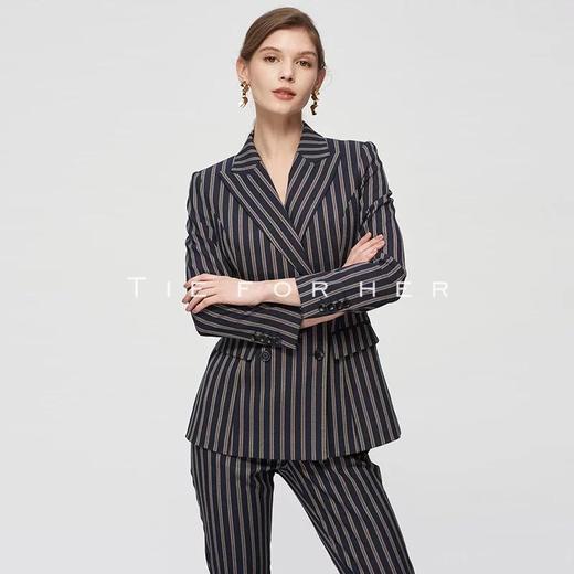 TF196 三色蓝条纹西装两件套 商品图2