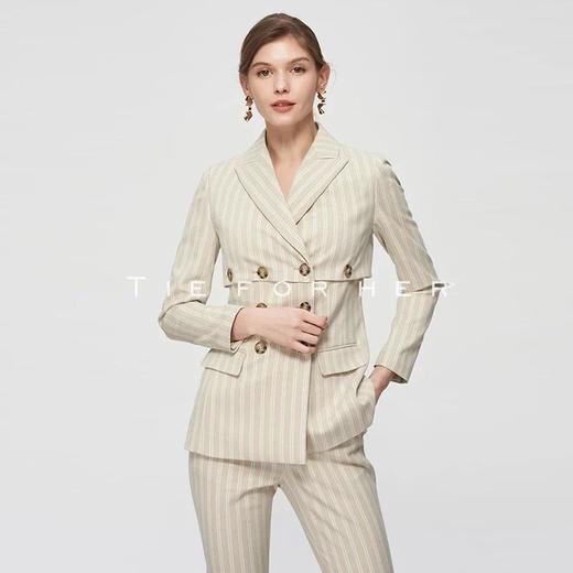 19SSDU31 雀木色条纹假两件西装两件套 商品图1