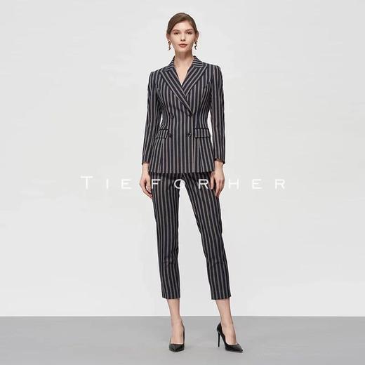 TF196 三色蓝条纹西装两件套 商品图0