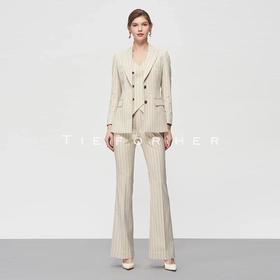 TF197 雀木色三色条纹西装三件套