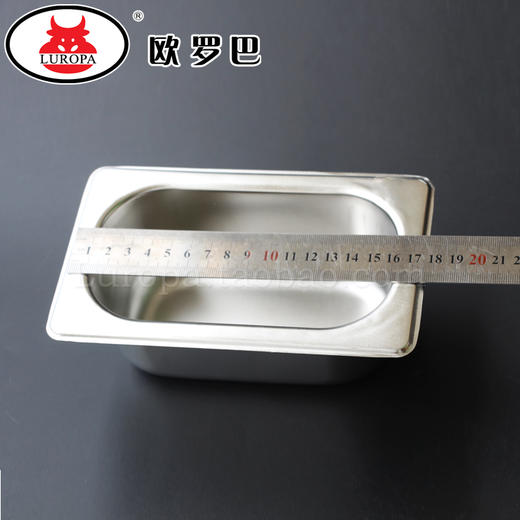 fsp9/6-6.5欧罗巴 1/9长方形不锈钢份数盘九分之一放料盒沙拉分数盆fsp9/6-6.5 商品图3