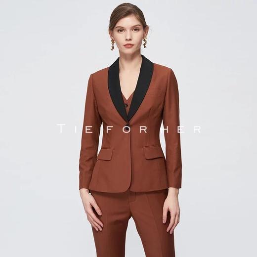 19SSDU51 橙橘色侧边撞色西装三件套 商品图2