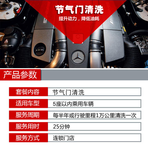【保险积分兑换】汽车节气门清洗 节气阀清洗 节气门养护 除积碳维修保养 到店服务 商品图1