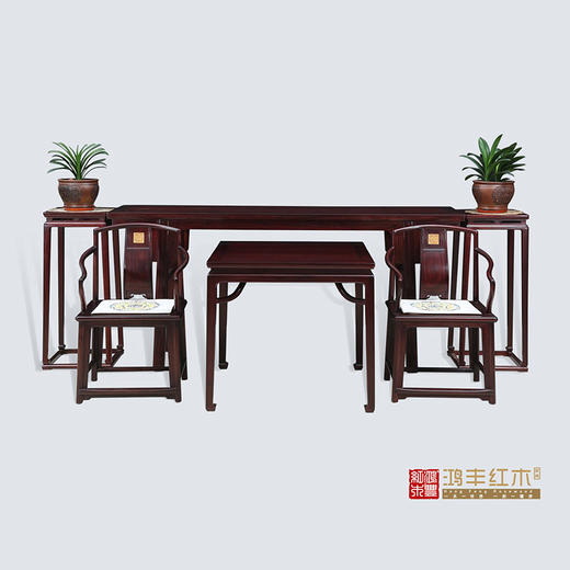 大红酸枝明式中堂6件套东阳鸿丰