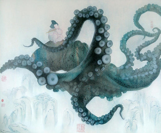 山海经-大章鱼 / 艺术微喷 / 黄薇 / fantac纯棉蚀刻艺术纸315g