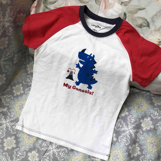 110-120浪莎儿童纯棉短袖恐龙T恤衫 0703 商品图4