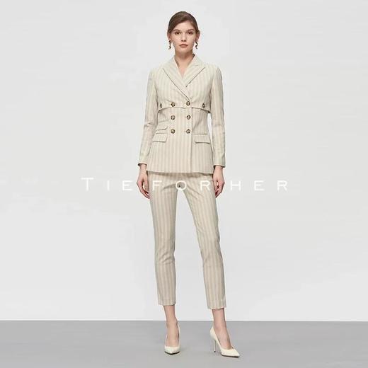 19SSDU31 雀木色条纹假两件西装两件套 商品图0