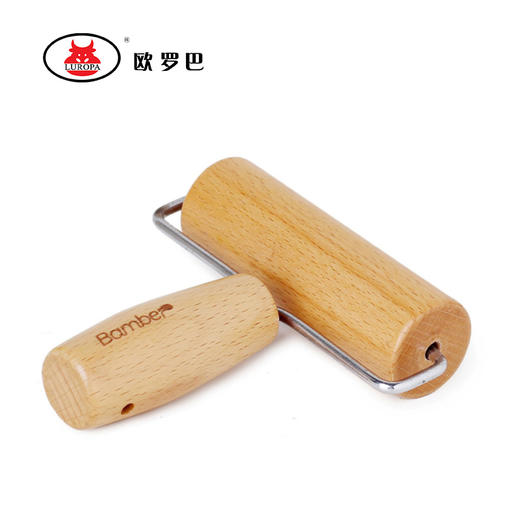 家用实木擀面杖手柄 烘焙工具 披萨饺子皮 滚轮带柄 杆面棍压面棍 商品图2