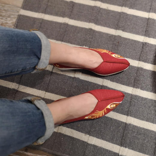 内联升女鞋手工单鞋千层底IP衍生系列九州牧云记(凤之语))尖口淑女鞋MY8636 商品图3