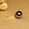 【定制·约10个工作日】甄珠贝 小爵士 18K金钻石镶嵌大溪地海水黑珍珠吊坠女12-13mm正圆 商品缩略图2