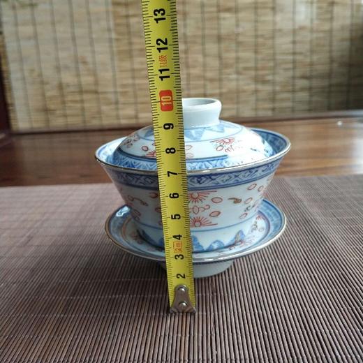 描金彩青花玲珑大盖碗 商品图8