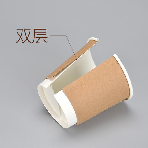 喇叭花一次性咖啡杯带盖牛皮纸杯中空杯外带打包双层热饮杯100套 商品图4