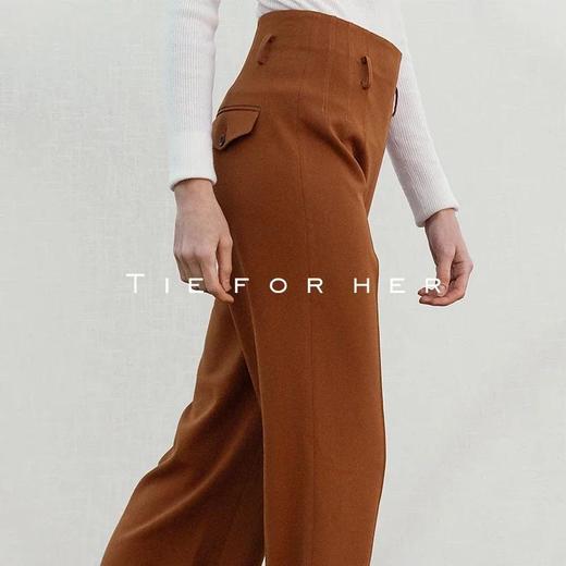 18AWDD08 马鞍棕高腰阔腿裤 商品图3