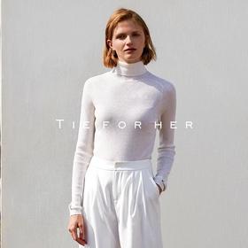 18AWP01 亮白色高领羊毛针织衫