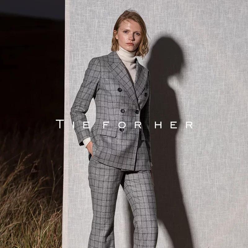 18LUX1 （玛瑙灰）Agate grey格纹修身西装两件套