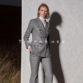 18LUX1 （玛瑙灰）Agate grey格纹修身西装两件套