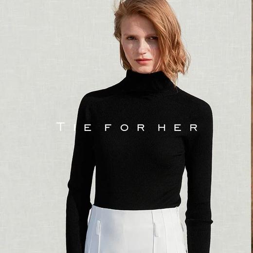 18AWP05 碳晶黑高领羊毛针织衫 商品图1