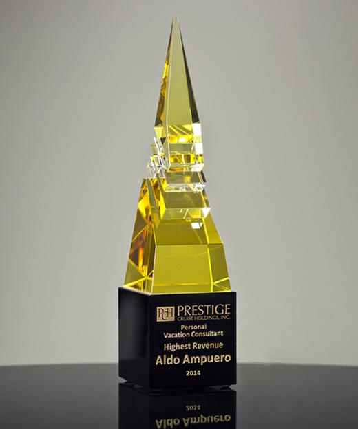 水晶奖杯金字塔切面奖杯高档奖杯公司颁奖礼品 商品图0