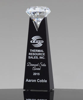 水晶钻石造型奖杯靓丽高端企业进步团队颁奖奖品