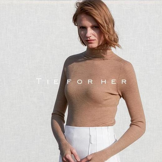 18AWP03 肉桂驼高领羊毛针织衫 商品图1