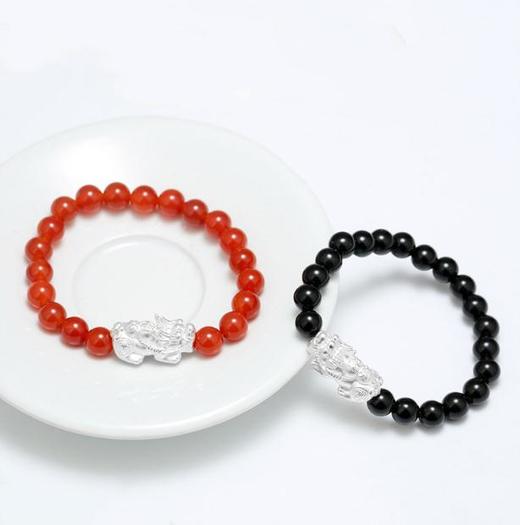 【手链】纯银貔貅玛瑙手串 商品图2