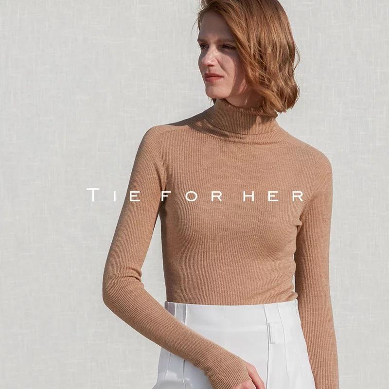 18AWP03 肉桂驼高领羊毛针织衫