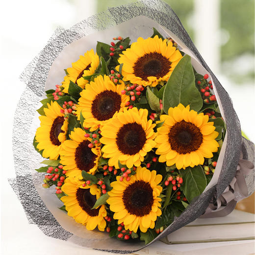 向日葵鲜花生日花束太阳花鲜花速递同城送花 送女朋友爸爸长辈闺蜜生日节日祝福 绿韵花田鲜花店
