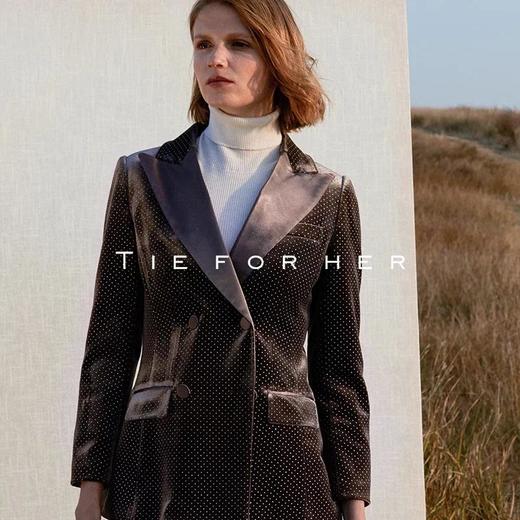 18TFL02 涅咖色丝绒压钻西装两件套 商品图1