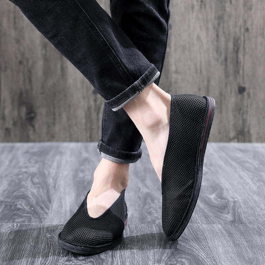 圆口网面鞋674058老北京布鞋男鞋夏季千层底中老年爸爸鞋透气休闲