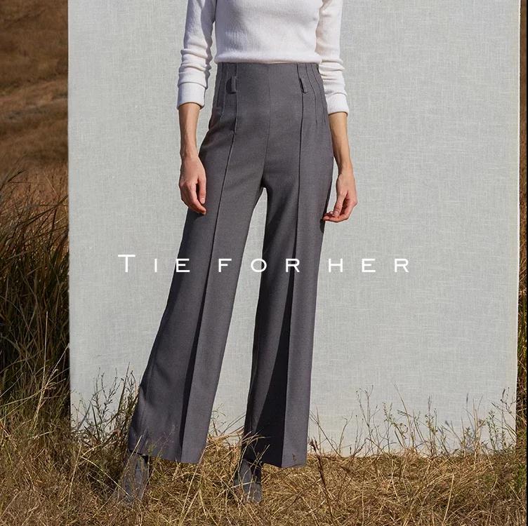 18AWDD07 银河灰高腰阔腿裤