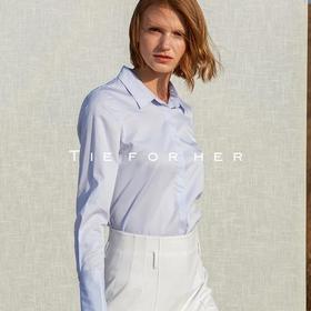 18AWDU19 飘逸蓝风琴褶基础衬衫