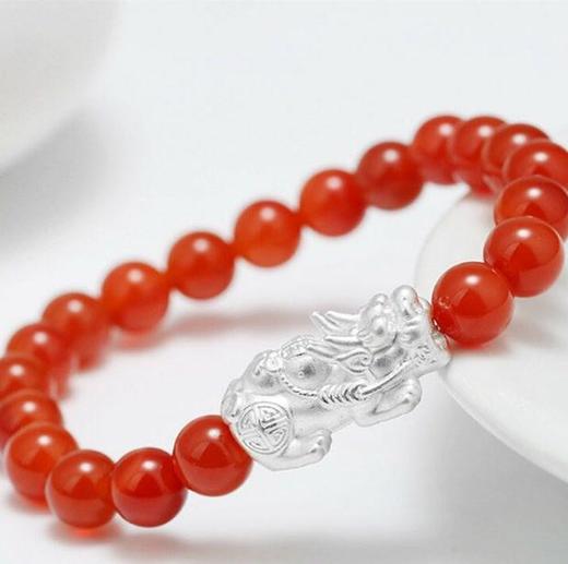 【手链】纯银貔貅玛瑙手串 商品图1