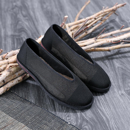 圆口网面鞋674058老北京布鞋男鞋夏季千层底中老年爸爸鞋透气休闲
