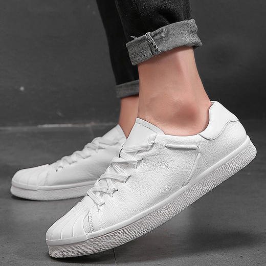 【服饰鞋包】春款男士板鞋透气低帮户外休闲鞋个性百搭小白鞋贝壳头板鞋潮 商品图2