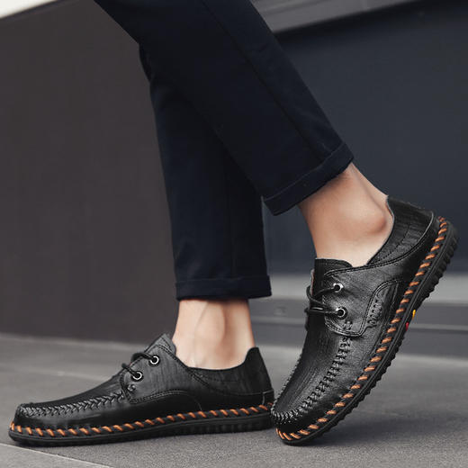 【服饰鞋包】秋季潮流商务鞋豆豆鞋男时尚透气男士休闲皮鞋 商品图2