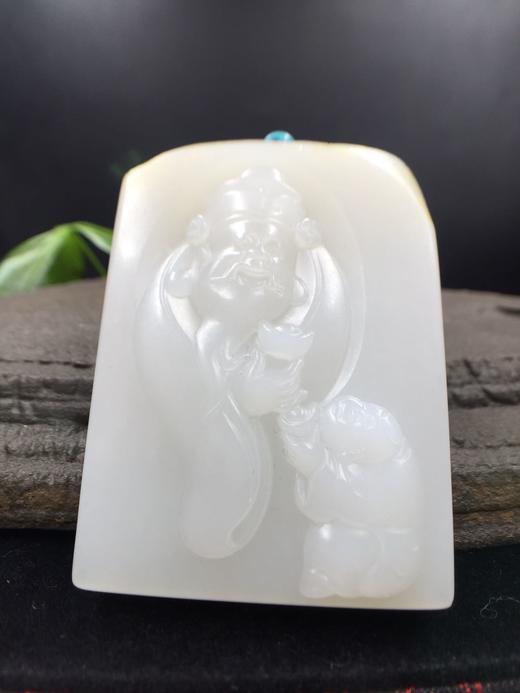 【财神戏童子】和田玉(羊脂玉)挂件 商品图1