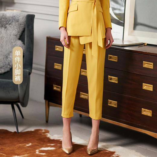 IWY/新品时尚气质黄色西装套装修身显瘦OL职业女士休闲套装两件套CP9112 商品图7