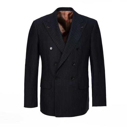 Reda ATTO Super 110's 防污不易皱深蓝色条纹全麻衬套装 商品图6