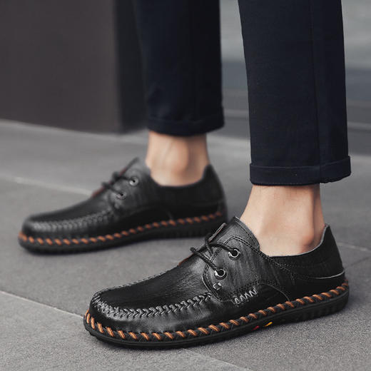 【服饰鞋包】秋季潮流商务鞋豆豆鞋男时尚透气男士休闲皮鞋 商品图1
