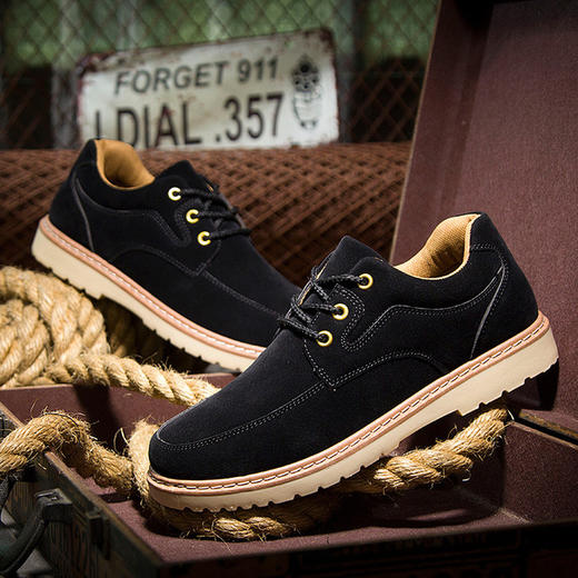 【服饰鞋包】春秋男士低帮英伦潮鞋子伐木鞋休闲鞋工装反绒皮鞋子商务男鞋 商品图2