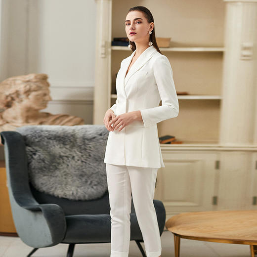 IWY/早新品白色长袖西服长裤套装CP9130 商品图2