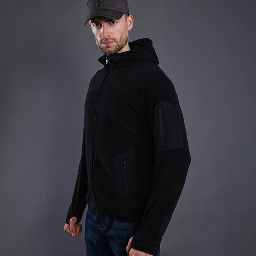 【抗起球-抗静电-抗磨损】鹰爪行动伏击者抓绒衣男加厚连帽双面绒摇粒绒保暖衣户外卫衣外套 商品图6