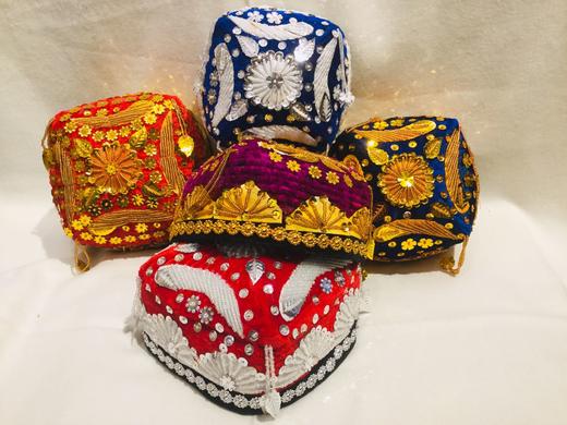 新疆特色民族风 女式闪片花帽6岁以上 商品图1